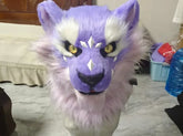 Ice Crystal Purple Lion Toony Head Fursuit