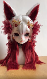 Classical Red Fox Bride Kigurumi Head Fursuit