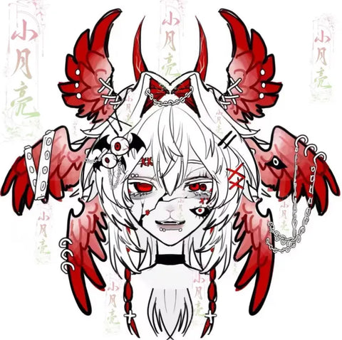 Red Demon Angel Kig Fursuit Head "Fallen Seraph" – FuwaFursuit #05 - Fuwa Fursuit