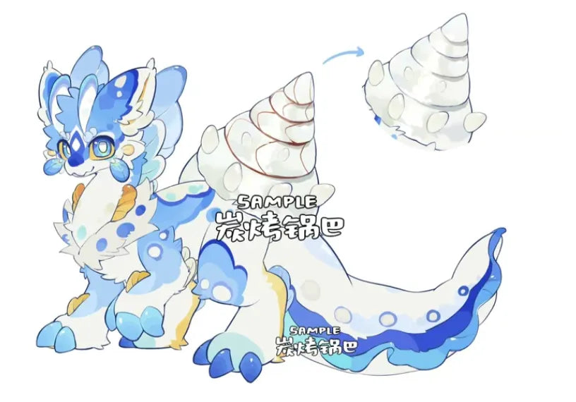 Blue Sea Snail Dragon Kemono Fullsuit Fursuit "Conch Shell" – FuwaFursuit #08 - Fuwa Fursuit