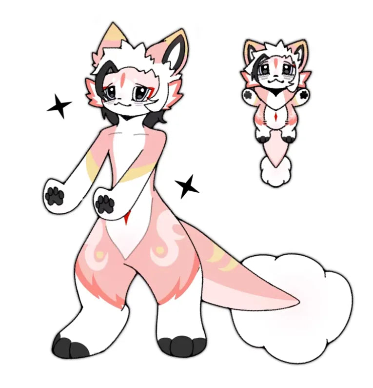 Pink Kitsune Kig Fursuit Head "Sakura Spirit" – FuwaFursuit #10 - Fuwa Fursuit