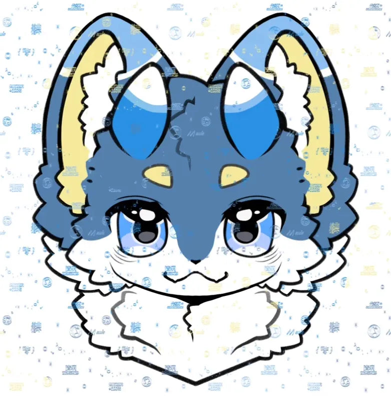 Blue Cream Husky Kemono Fursuit Head "Frosted Sky" – FuwaFursuit #11 - Fuwa Fursuit