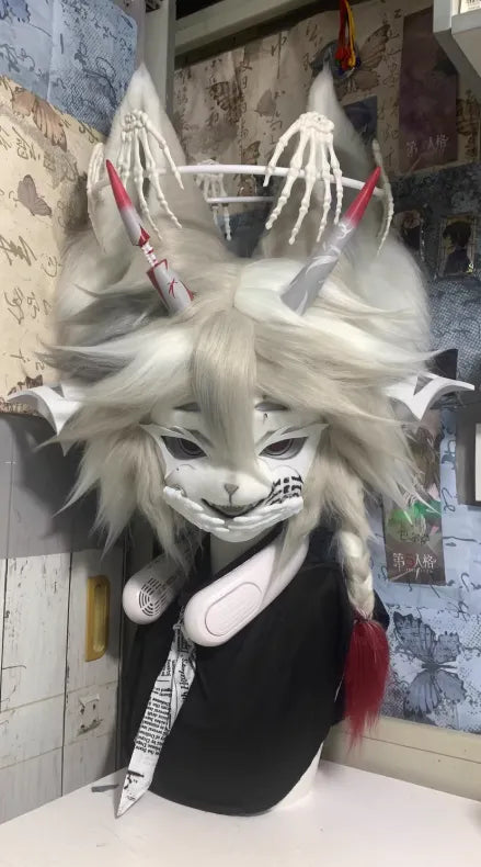 Dark Bone Dragon Kigurumi Fursuit Head - Fuwa Fursuit