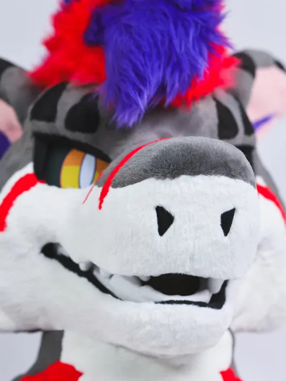Punk Cyber Wolf Toony Fursuit Head - Fuwa Fursuit
