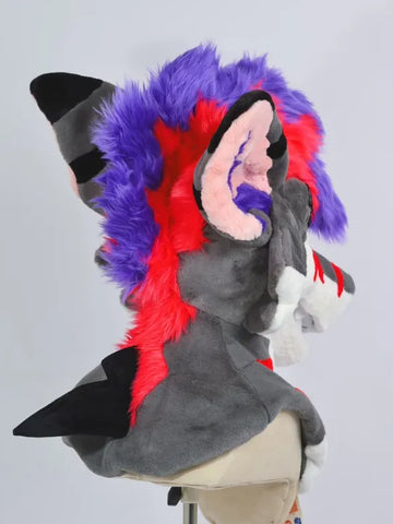 Punk Cyber Wolf Toony Fursuit Head - Fuwa Fursuit