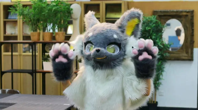 Cute Grey Wolf Kemono Head Fursuit