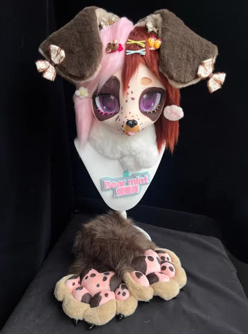 Chocolate Spotted Dog Kigurumi Head Fursuit