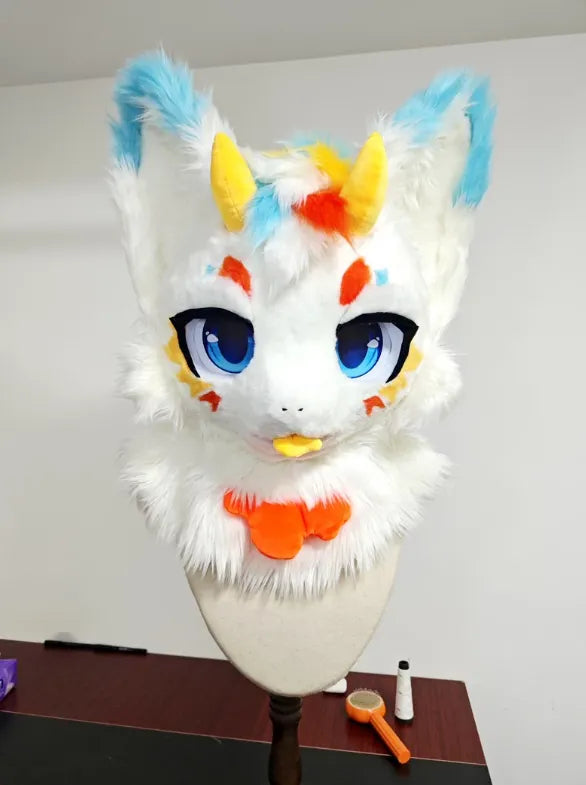 Rainbow Dragon Kemono Head Fursuit