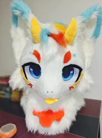 Rainbow Dragon Kemono Head Fursuit