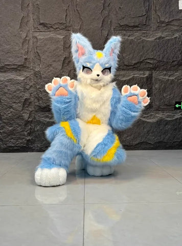 Ice Blue Star Wolf Kemono Full Fursuit