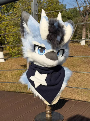 Ice Blue Dragon Kemono Head Fursuit