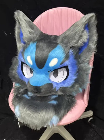 Cool Blue Wolf Kemono Head Fursuit