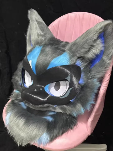 Cool Blue Wolf Kemono Head Fursuit