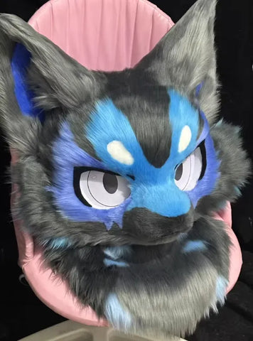 Cool Blue Wolf Kemono Head Fursuit