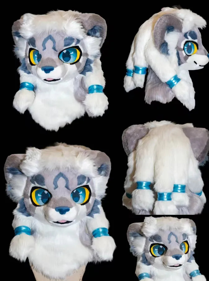 Cute Snow Leopard Toony Head Fursuit