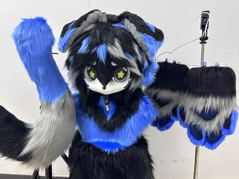 Star Eyes Blue Wolf Kig Partial Fursuit