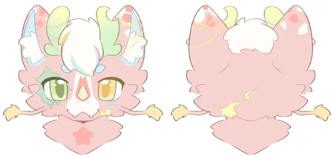 Pastel Sakura Dragon Kemono Fursuit Head "Blossom Sprite" – FuwaFursuit #14