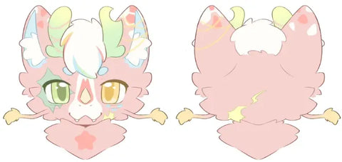 Pastel Sakura Dragon Kemono Fursuit Head "Blossom Sprite" – FuwaFursuit #14