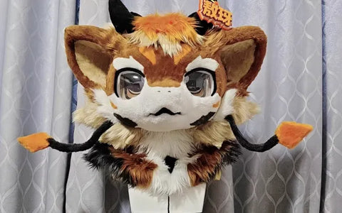 Flame Devil Fox Kemono Head Fursuit - Fuwafursuit