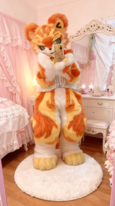 Flame Tiger Kemono Pseudo Full Fursuit