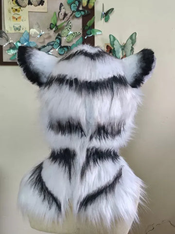 Realistic White Tiger Head Fursuit