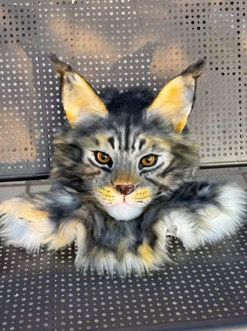 Realistic Maine Coon Cat Head Fursuit