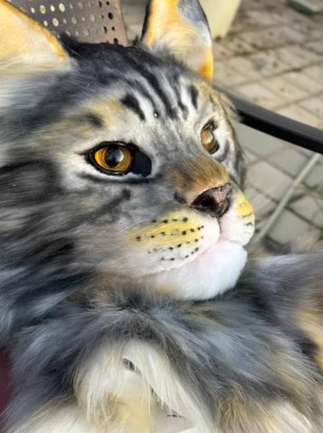 Realistic Maine Coon Cat Head Fursuit