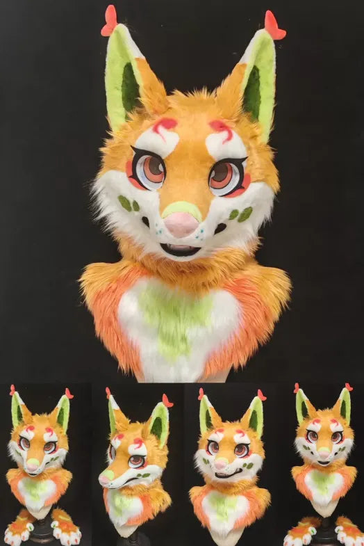 Dreamy Orange Fox Realistic Partial Fursuit
