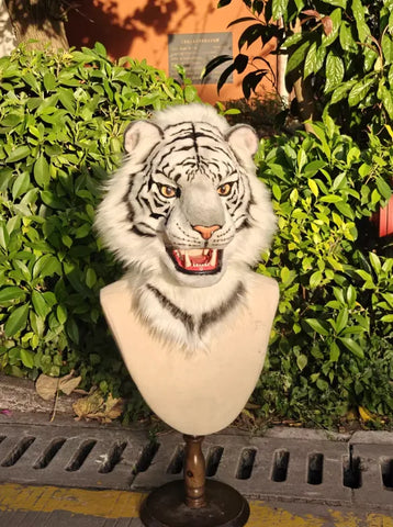 Realistic White Tiger Head Fursuit
