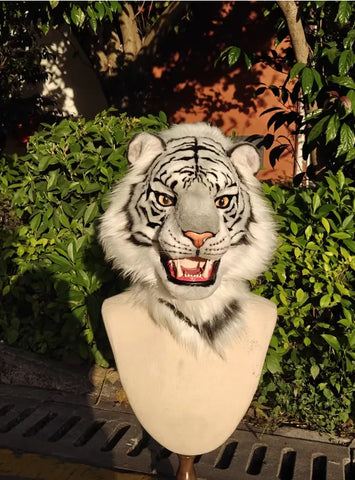 Realistic White Tiger Head Fursuit