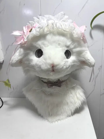 Realistic Lolita Lamb Head Fursuit