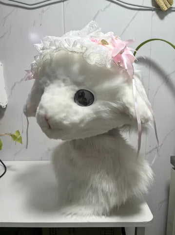 Realistic Lolita Lamb Head Fursuit