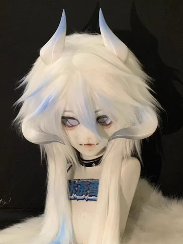 Ice Demon Dragon Kigurumi Head Fursuit