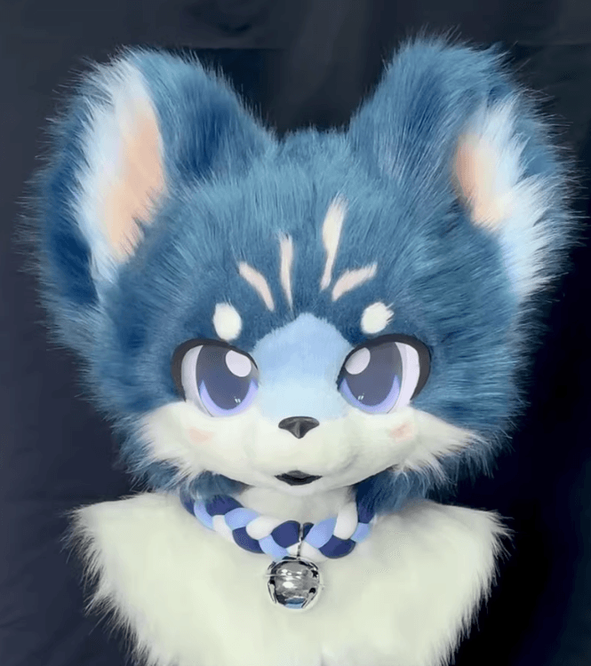 Ice Blue Wolf Kemono Head Fursuit