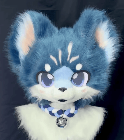 Ice Blue Wolf Kemono Head Fursuit