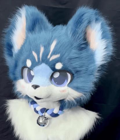 Ice Blue Wolf Kemono Head Fursuit