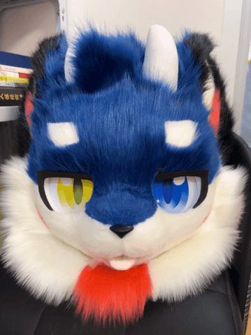 Heterochromia Dragon Dog Kemono Head Fursuit