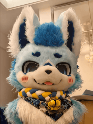 Ice Blue Puppy Kemono Head Fursuit