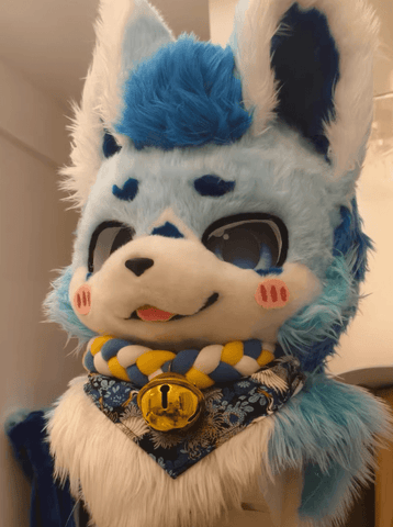 Ice Blue Puppy Kemono Head Fursuit