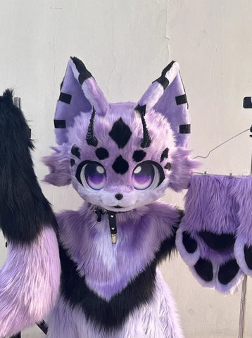 Purple Black Leopard Kemono Full Fursuit