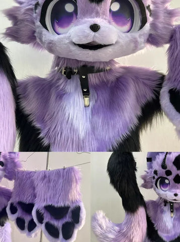 Purple Black Leopard Kemono Full Fursuit