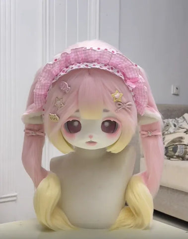 Sweet Pink Twin Tails Kigurumi Head Fursuit