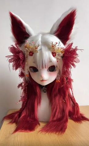Classical Red Fox Bride Kigurumi Head Fursuit