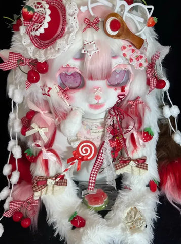 Strawberry Candy Sweetheart Kigurumi Partial Fursuit