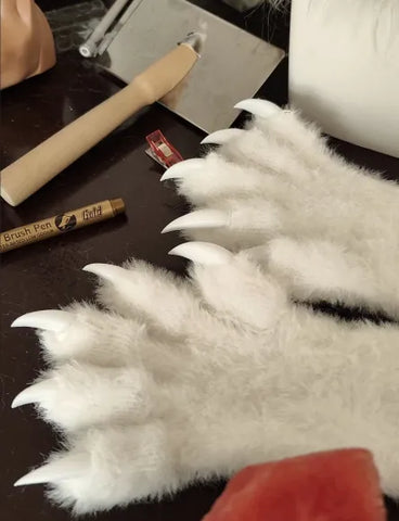 Realistic White Lion Partial Fursuit