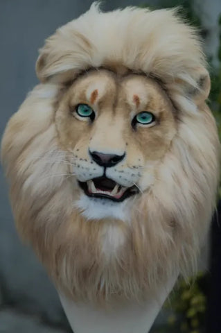 Realistic brown lion Head Fursuit