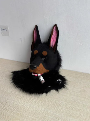 Realistic Doberman Head Fursuit