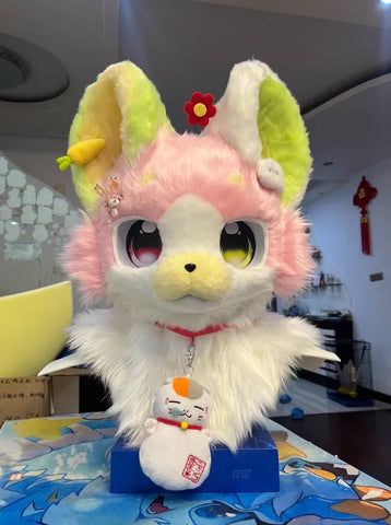Rainbow Lucky Bunny Kemono Head Fursuit