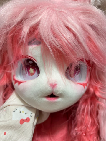 Pink Dreamy Cat Girl Kigurumi Partial Fursuit