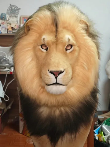 Hyper Lion Realistic Fursuit Head - Fuwa Fursuit